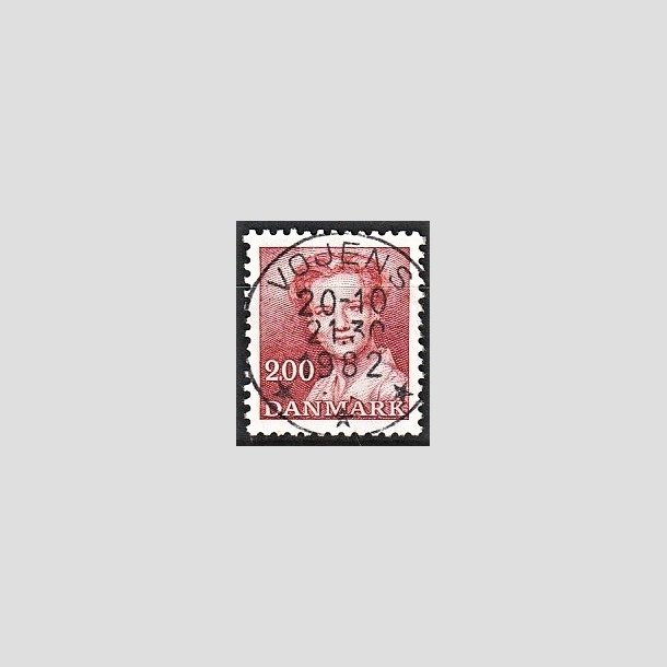 FRIMRKER DANMARK | 1982 - AFA 751 - Dronning Margrethe - 2,00 Kr. rd - Pragt Stemplet Vojens