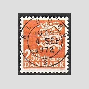 FRIMRKER DANMARK | 1972 - AFA 528 - Rigsvben 2,50 Kr. orange - Lux Stemplet lborg