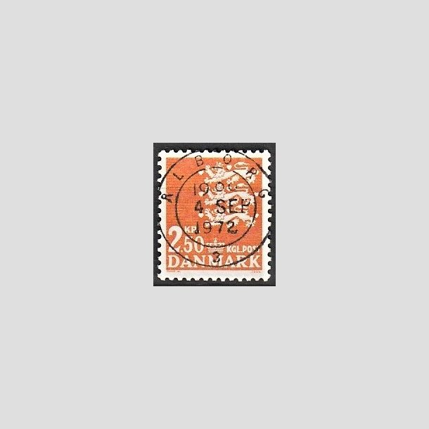 FRIMRKER DANMARK | 1972 - AFA 528 - Rigsvben 2,50 Kr. orange - Lux Stemplet lborg