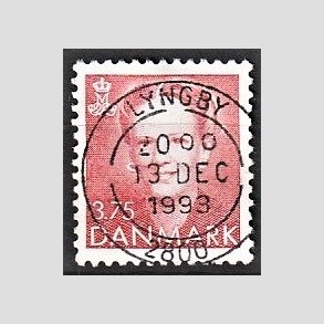 FRIMRKER DANMARK | 1992 - AFA 1017 - Dronning Margrethe - 3,75 Kr. rd - Pragt Stemplet Lyngby