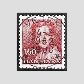 FRIMRKER DANMARK | 1982 - AFA 743 - Dronning Margrethe - 1,60 Kr. rd - Pragt Stemplet Vejen