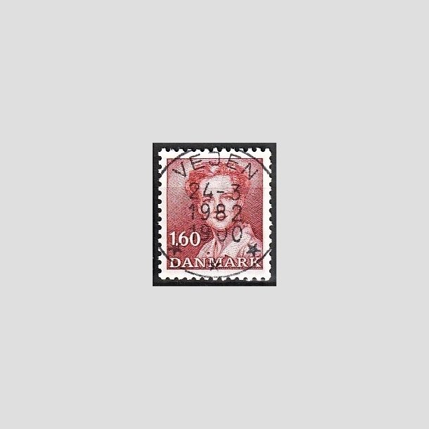 FRIMRKER DANMARK | 1982 - AFA 743 - Dronning Margrethe - 1,60 Kr. rd - Pragt Stemplet Vejen
