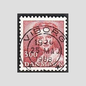 FRIMRKER DANMARK | 1988 - AFA 895 - Dronning Margrethe - 3,00 Kr. rd - Pragt Stemplet Viborg