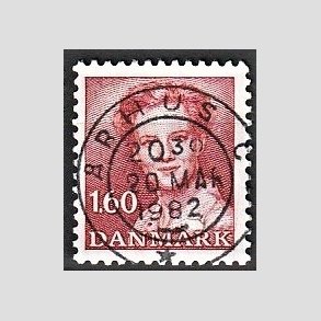 FRIMRKER DANMARK | 1982 - AFA 743 - Dronning Margrethe - 1,60 Kr. rd - Pragt Stemplet rhus C