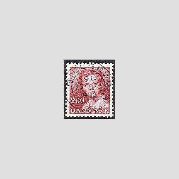 FRIMRKER DANMARK | 1982 - AFA 751 - Dronning Margrethe - 2,00 Kr. rd - Pragt Stemplet Hillerd
