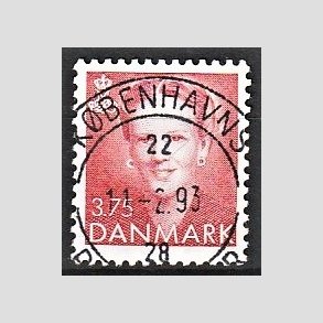 FRIMRKER DANMARK | 1992 - AFA 1017 - Dronning Margrethe - 3,75 Kr. rd - Pragt Stemplet