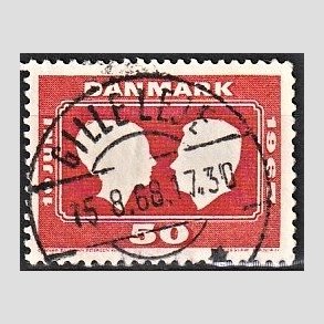 FRIM�RKER DANMARK | 1967 - AFA 458F - Kongeligt bryllup - 50 �re r�d - Pragt Stemplet Gilleleje
