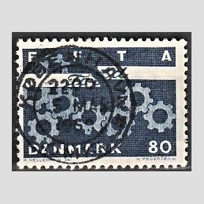 FRIM�RKER DANMARK | 1967 - AFA 453 - EFTA - 80 �re bl� - Pragt Stemplet K�benhavn