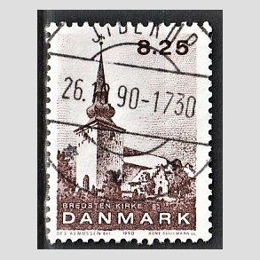 FRIMRKER DANMARK | 1990 - AFA 976 - Jyske landsbykirker - 8,25 Kr. brun - Lux Stemplet Jyderup