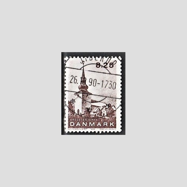 FRIMRKER DANMARK | 1990 - AFA 976 - Jyske landsbykirker - 8,25 Kr. brun - Lux Stemplet Jyderup