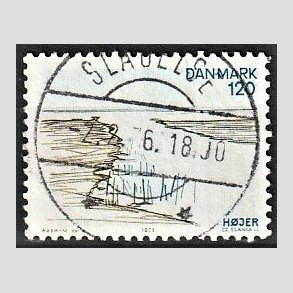 FRIM�RKER DANMARK | 1975 - AFA 600 - S�nderjylland - 120 �re m�rkgr�n/m�rkbl� - Pragt Stemplet Slagelse