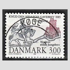 FRIM�RKER DANMARK | 1985 - AFA 835 - Domkirken i Lund - 3,00 Kr. m�rkbl�/lilla - Pragt Stemplet K�ge