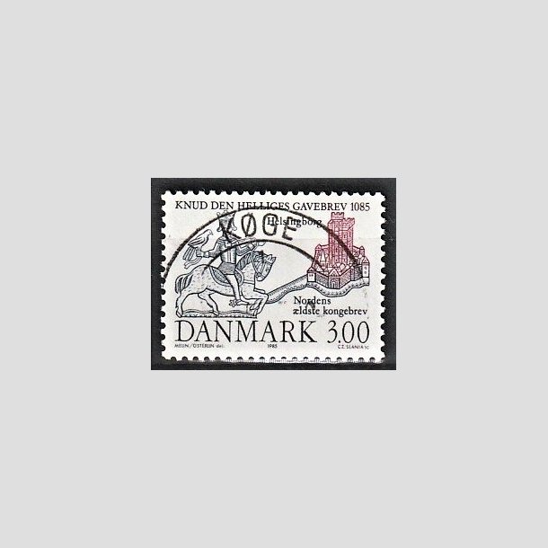 FRIMRKER DANMARK | 1985 - AFA 835 - Domkirken i Lund - 3,00 Kr. mrkbl/lilla - Pragt Stemplet Kge