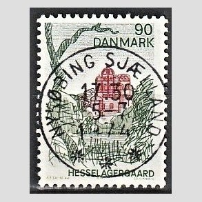 FRIM�RKER DANMARK | 1974 - AFA 569 - Landsdelsserie Fyn - 90 �re flerfarvet - Pragt Stemplet Nyk�bing Sj�lland