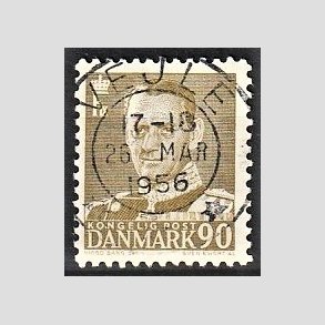 FRIMRKER DANMARK | 1952-53 - AFA 342 - Fr. IX 90 re oliven - Lux Stemplet Vejle