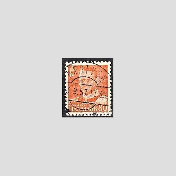 FRIMRKER DANMARK | 1952-53 - AFA 341 - Fr. IX 80 re orange - Lux Stemplet Nstved