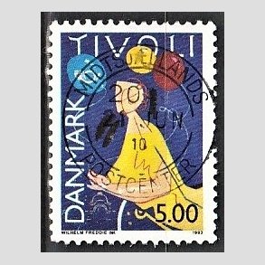 FRIM�RKER DANMARK | 1993 - AFA 1044 - Turisme - 5,00 Kr. flerfarvet - Pragt Stemplet Midtsj�llands Postcenter
