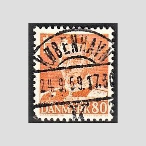 FRIMRKER DANMARK | 1952-53 - AFA 341 - Fr. IX 80 re orange - Lux Stemplet Kbenhavn