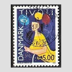 FRIM�RKER DANMARK | 1993 - AFA 1044 - Turisme - 5,00 Kr. flerfarvet - Pragt Stemplet Nordsj�llands Postcenter