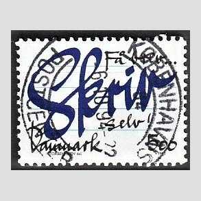 FRIM�RKER DANMARK | 1993 - AFA 1051 - Brevskrivning - 5,00 Kr. bl�/sort - Lux Stemplet
