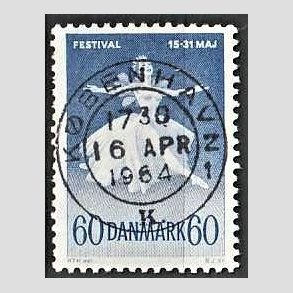 FRIM�RKER DANMARK | 1962 - AFA 406 - Ballet og musik - 60 �re bl� - Pragt Stemplet K�benhavn