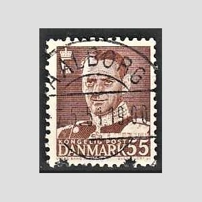 FRIMRKER DANMARK | 1951 - AFA 327 - Fr. IX 55 re brun - Lux Stemplet Aalborg