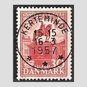 FRIM�RKER DANMARK | 1953-56 - AFA 354 - Kongeriget 1000 �r - 30 �re r�d - Pragt Stemplet Kerteminde