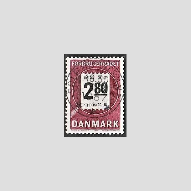 FRIMRKER DANMARK | 1987 - AFA 878 - Forbrugerrdet 40 r. - 2,80 Kr. lilla/sort - Pragt Stemplet Solrd Strand