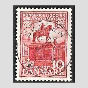 FRIM�RKER DANMARK | 1953-56 - AFA 354 - Kongeriget 1000 �r - 30 �re r�d - Pragt Stemplet Skagen