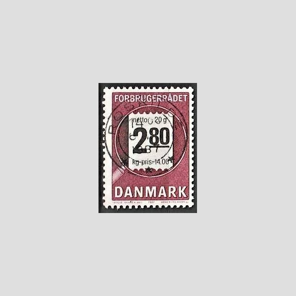 FRIMRKER DANMARK | 1987 - AFA 878 - Forbrugerrdet 40 r. - 2,80 Kr. lilla/sort - Pragt Stemplet Roskilde