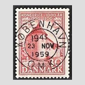 FRIM�RKER DANMARK | 1953-56 - AFA 349 - Kongeriget 1000 �r - 30 �re r�d - Pragt Stemplet K�benhavn