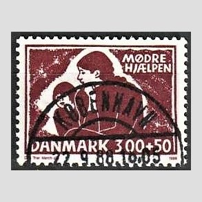 FRIMRKER DANMARK | 1988 - AFA 917 - Mdrehjlpen - 3,00 Kr. + 50 re rdbrun - Pragt Stemplet Kbenhavn