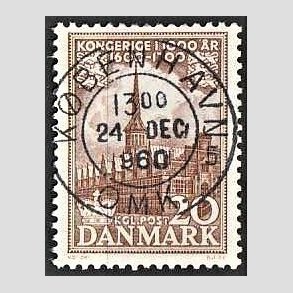 FRIM�RKER DANMARK | 1953-56 - AFA 353 - Kongeriget 1000 �r - 20 �re brun - Pragt Stemplet K�benhavn