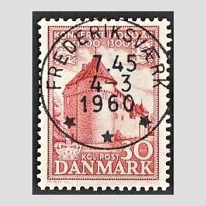 FRIM�RKER DANMARK | 1953-56 - AFA 349 - Kongeriget 1000 �r - 30 �re r�d - Pragt Stemplet Frederiksv�rk
