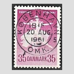 FRIM�RKER DANMARK | 1959 - AFA 377 - Ballet og Musikfestival - 35 �re r�dlilla - Pragt Stemplet K�benhavn