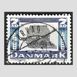 FRIM�RKER DANMARK | 1988 - AFA 920 - Gamle m�ller - 7,10 Kr. m�rkbl�/bl�/sort - Pragt Stemplet �rvad