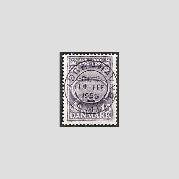 FRIMRKER DANMARK | 1953-56 - AFA 347 - Kongeriget 1000 r - 15 re violet - Pragt Stemplet "KBENHAVN"