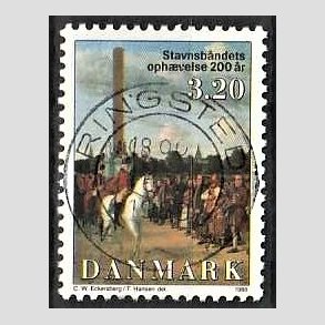FRIM�RKER DANMARK | 1988 - AFA 910 - Stavnsb�ndets oph�velse 200 �r. - 3,20 Kr. flerfarvet - Lux Stemplet Ringsted