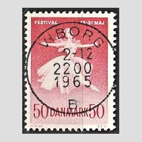FRIM�RKER DANMARK | 1965 - AFA 438 - Ballet og Musikfestival - 50 �re r�d - Pragt Stemplet Viborg