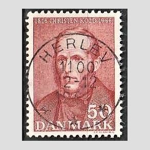 FRIM�RKER DANMARK | 1966 - AFA 444 - Christen Kold - 50 �re brunr�d - Pragt Stemplet Herlev