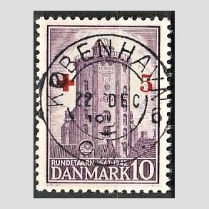 FRIMRKER DANMARK | 1944 - AFA 283 - Rde Kors provisorium - + 5/ 10 re violet - Pragt Stemplet Kbenhavn