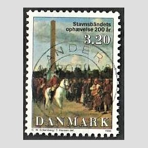 FRIM�RKER DANMARK | 1988 - AFA 910 - Stavnsb�ndets oph�velse 200 �r. - 3,20 Kr. flerfarvet - Lux Stemplet Randers