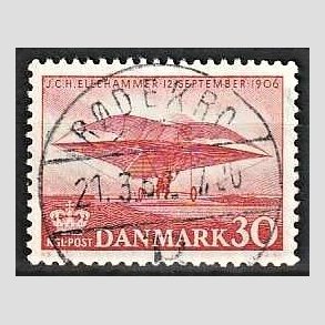FRIM�RKER DANMARK | 1956 - AFA 366 - Ellehammer - 30 �re r�d - Pragt Stemplet R�dekro