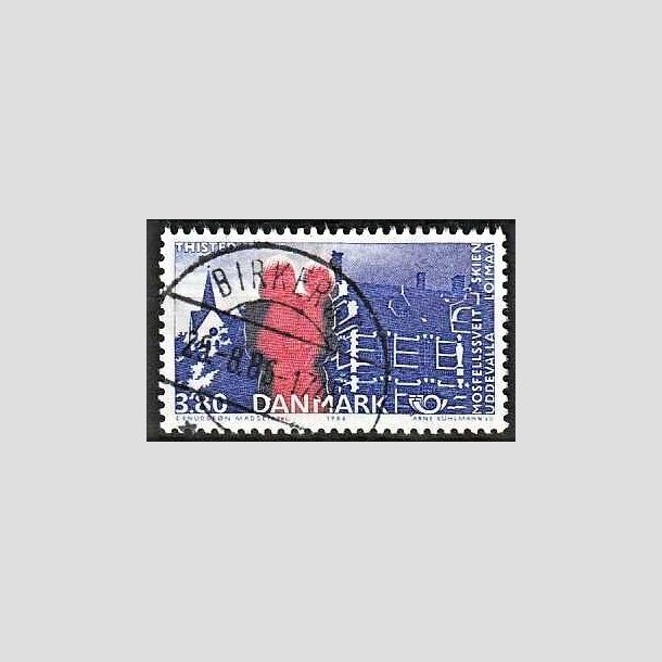 FRIMRKER DANMARK | 1986 - AFA 860 - Venskabsbyer - 3,80 Kr. rd/bl - Pragt Stemplet Birkerd