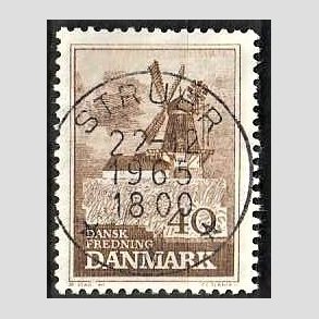 FRIM�RKER DANMARK | 1965 - AFA 440 - Fredning - 40 �re brun - Pragt Stemplet Struer