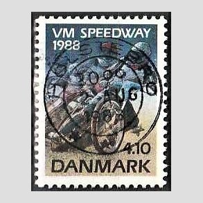 FRIM�RKER DANMARK | 1988 - AFA 914 - WM i Speedway - 4,10 Kr. flerfarvet - Pragt Stemplet Holstedbro