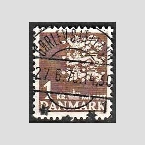 FRIMRKER DANMARK | 1946-47 - AFA 293 - Rigsvben 1,00 Kr. brun - Lux Stemplet Grlev Sjlland