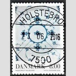 FRIM�RKER DANMARK | 2016 - AFA 1874 - Dansk porcel�n - 8,00 Kr. Muselmalet - Pragt Stemplet Holstebro