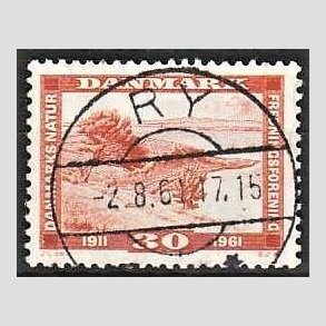 FRIMRKER DANMARK | 1961 - AFA 392 - Naturfredningsforening 50 r. - 30 re brunrd - Pragt Stemplet Ry