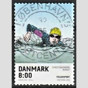 FRIM�RKER DANMARK | 2016 - AFA 1857 - Folkesport - 8,00 Kr. flerfarvet - Pragt Stemplet